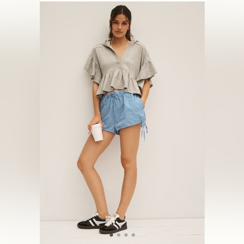 COPY - Daily Practice by Anthropologie Short Sleeve Ruffled Top